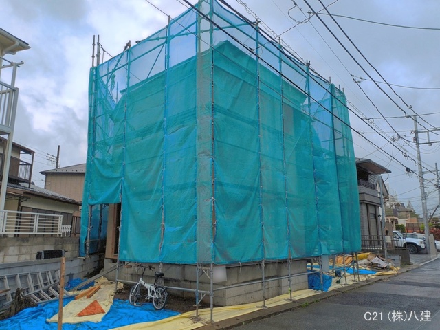 千葉県柏市豊上町の新築戸建て上棟写真 2026年4月9日撮影