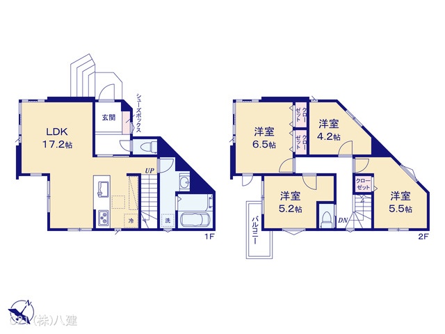 千葉県柏市豊上町の新築戸建て 4LDK間取図 ※図面と異なる場合は現況を優先