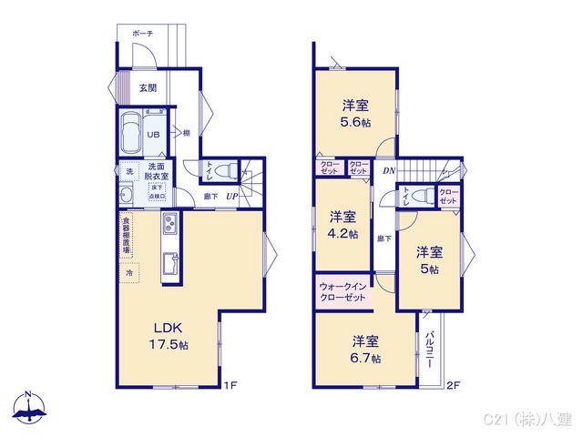 千葉県流山市江戸川台西４丁目の新築戸建て 4LDK間取図 ※図面と異なる場合は現況を優先