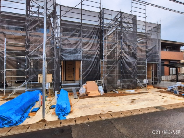 千葉県柏市しいの木台４丁目の新築戸建て上棟写真 2026年3月18日撮影
