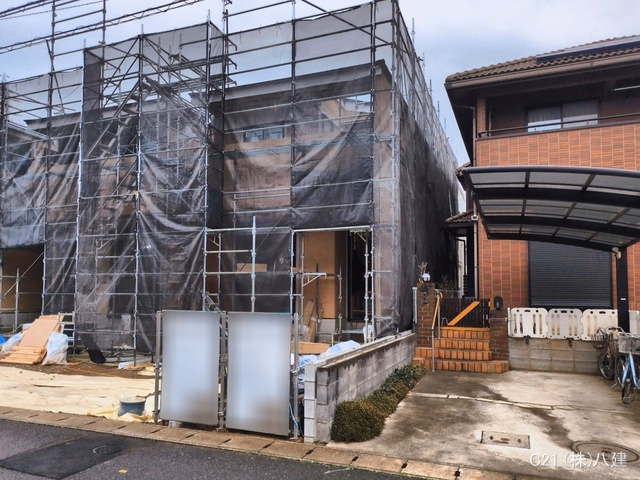 千葉県柏市しいの木台４丁目の新築戸建て上棟写真 2026年3月18日撮影