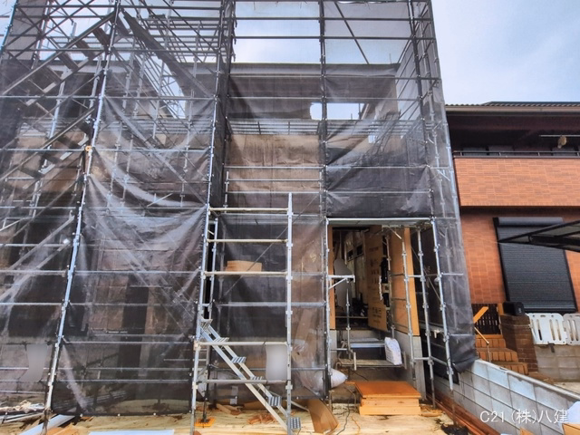 千葉県柏市しいの木台４丁目の新築戸建て上棟写真 2026年3月18日撮影