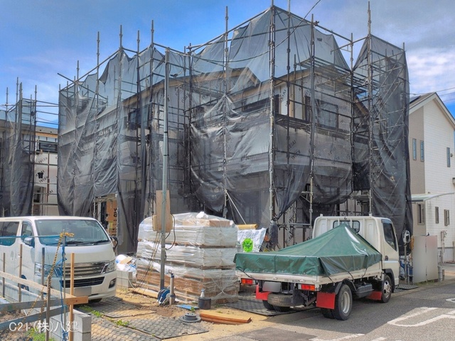 千葉県流山市加４丁目の新築戸建てシート写真 2026年5月6日撮影