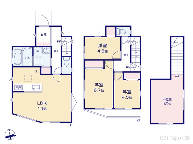 千葉県流山市平和台4丁目の新築戸建て 3LDK間取図 ※図面と異なる場合は現況を優先