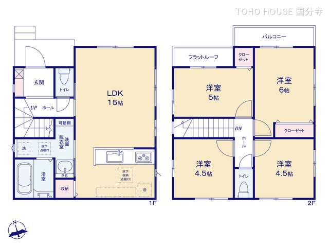 東京都小金井市貫井南町1丁目の新築戸建て 4LDK間取図 ※図面と異なる場合は現況を優先
