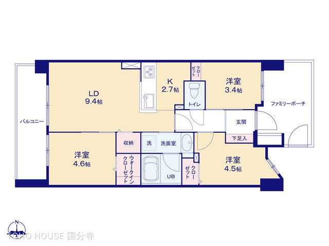 東京都小金井市貫井南町3丁目のマンション『パークホームズ武蔵小金井フォレストフィールド』 3LDK間取図 ※図面と異なる場合は現況を優先