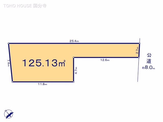 土地 府中市四谷3丁目 A区画 区画図