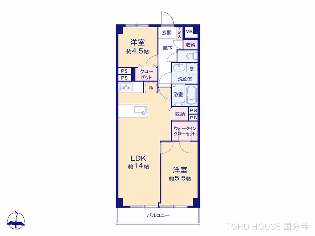 中古マンション 小金井ハイツ 間取図