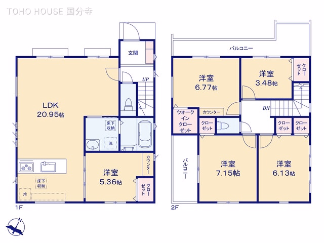 国分寺市西町3丁目(戸建)02 間取図