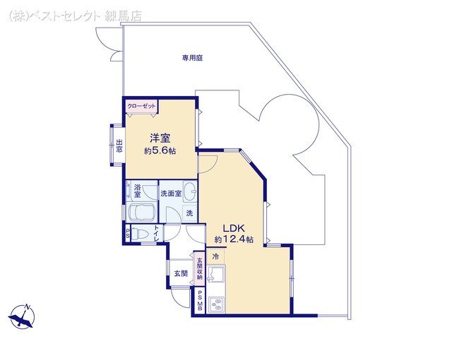 東京都練馬区氷川台1丁目のマンション『朝日ラ・パリオ氷川台』 1LDK間取図 ※図面と異なる場合は現況を優先