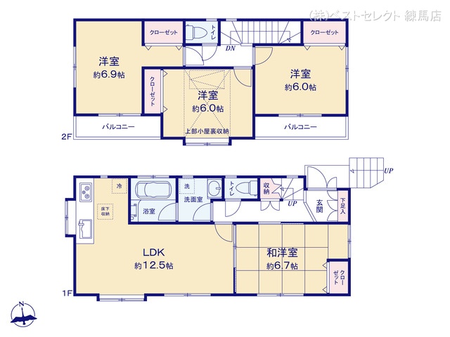東京都練馬区南大泉４丁目の中古戸建て 4LDK間取図 ※図面と異なる場合は現況を優先