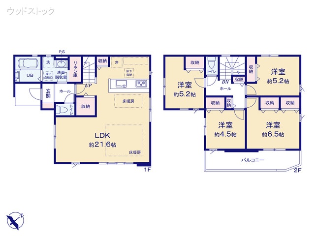 東京都三鷹市大沢５丁目の新築戸建て 4LDK間取図 ※図面と異なる場合は現況を優先