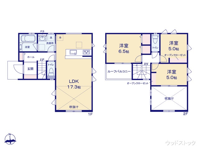 東京都三鷹市井口４丁目の新築戸建て 3LDK間取図 ※図面と異なる場合は現況を優先