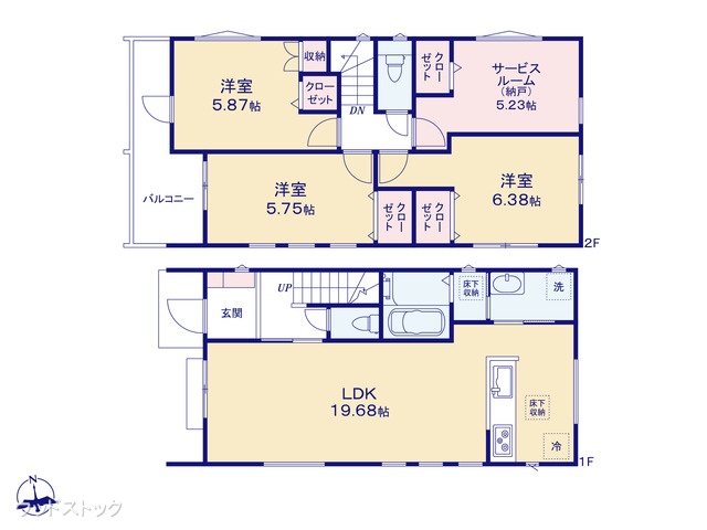東京都三鷹市上連雀9丁目の新築戸建て 3SLDK間取図 ※図面と異なる場合は現況を優先