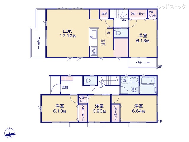 東京都三鷹市上連雀9丁目の新築戸建て 4LDK間取図 ※図面と異なる場合は現況を優先