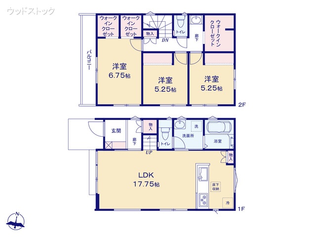 東京都三鷹市北野2丁目の新築戸建て 3LDK間取図 ※図面と異なる場合は現況を優先
