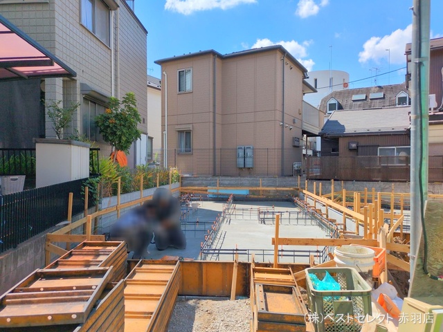 東京都板橋区前野町5丁目の新築戸建て基礎写真 2025年7月30日撮影