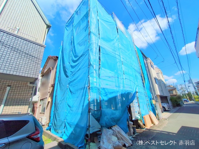 東京都北区豊島4丁目の新築戸建てシート写真 2025年9月23日撮影
