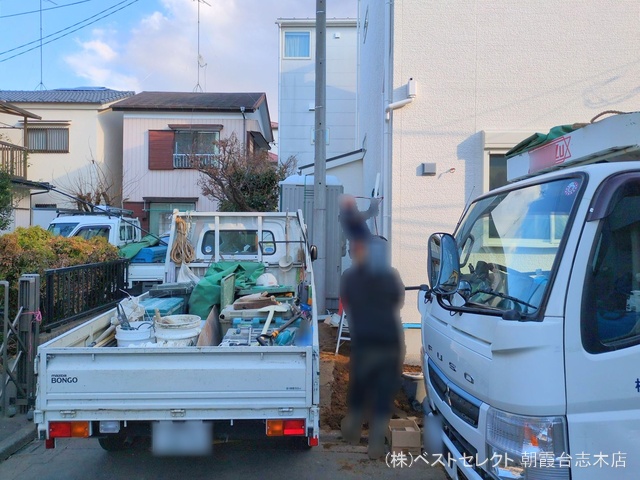 埼玉県朝霞市三原2丁目の新築戸建て外構写真 2025年2月16日撮影
