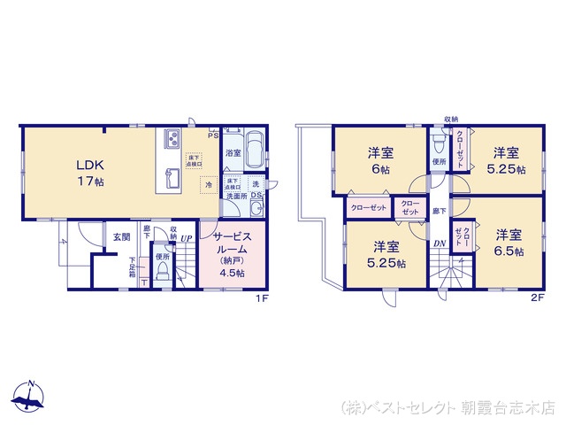 埼玉県志木市柏町３丁目の新築戸建て 4SLDK間取図 ※図面と異なる場合は現況を優先