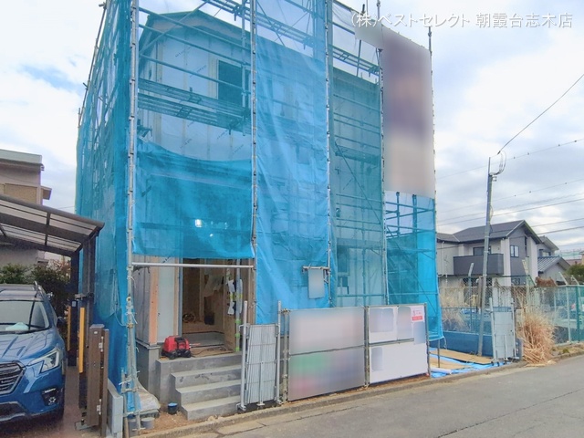 埼玉県新座市野火止３丁目の新築戸建てシート写真 2026年2月16日撮影