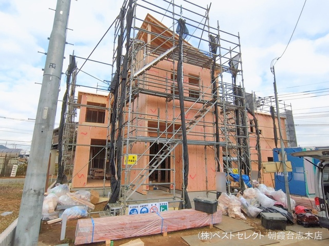 埼玉県朝霞市膝折町３丁目の新築戸建て上棟写真 2026年2月17日撮影