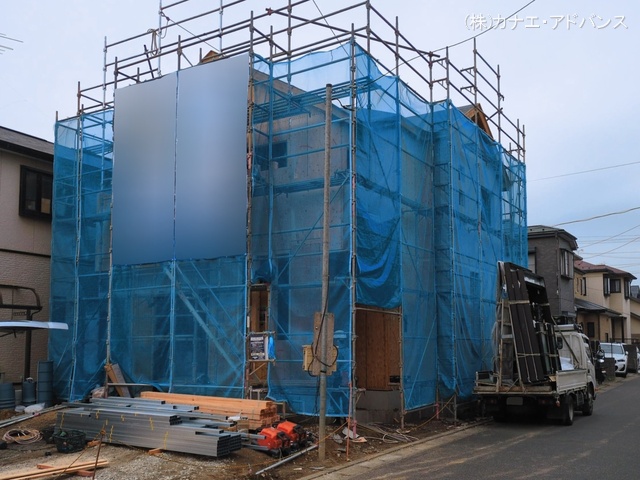 千葉県市川市南大野1丁目の新築戸建て上棟写真 2026年3月1日撮影