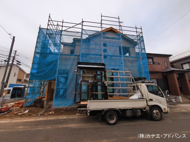 千葉県市川市南大野1丁目の新築戸建て上棟写真 2026年3月1日撮影