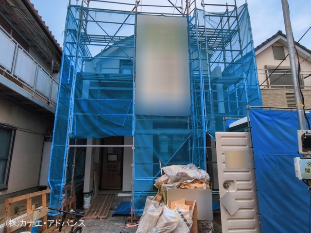 千葉県市川市稲荷木3丁目の新築戸建てシート写真 2026年3月1日撮影