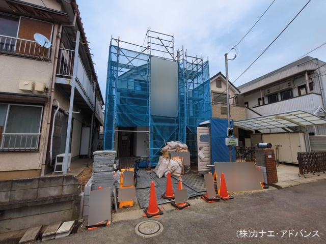 千葉県市川市稲荷木3丁目の新築戸建てシート写真 2026年3月1日撮影