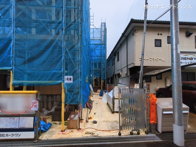 千葉県市川市福栄２丁目の新築戸建て上棟写真 2026年3月2日撮影