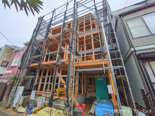 千葉県市川市新田３丁目の新築戸建て上棟写真 2026年2月24日撮影