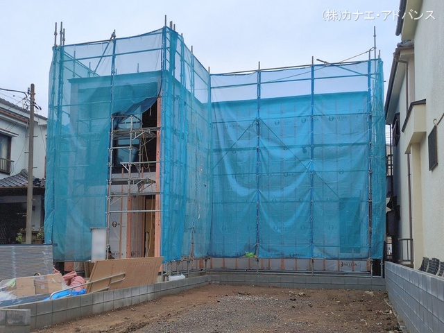 千葉県市川市行徳駅前4丁目の新築戸建てシート写真 2026年2月25日撮影