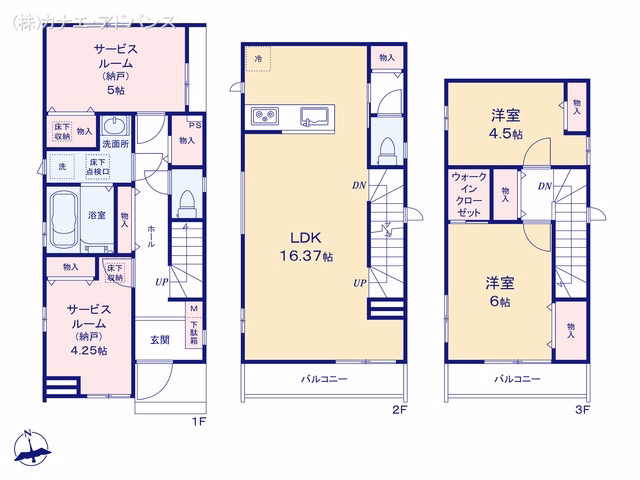 新築戸建て 市川市原木3丁目852番 E号棟 間取図