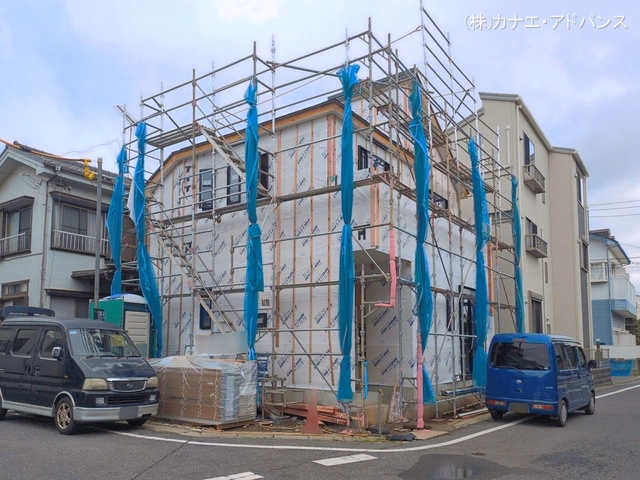 千葉県市川市田尻5丁目の新築戸建てシート写真 2026年6月28日撮影