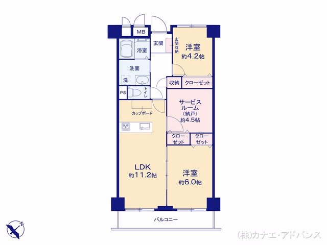 中古マンション 市川ハイツB棟 間取図