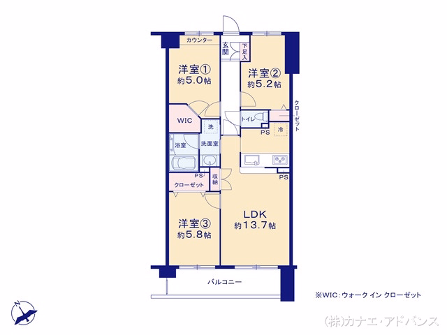 中古マンション モア・ステージ市川メディックス 間取図