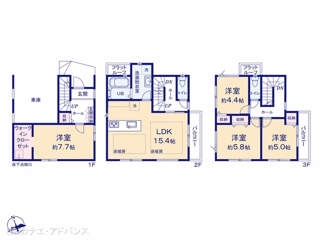 市川市稲荷木2丁目（戸建）01 間取図