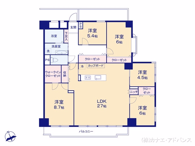 中古マンション ルネ市川中山マンション 間取図