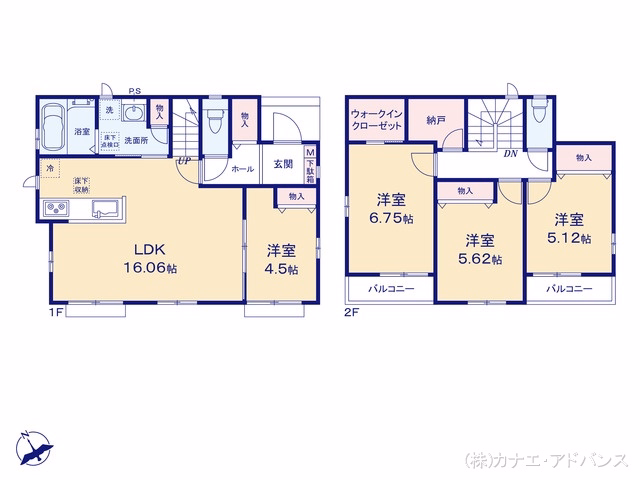 市川市曽谷1丁目（戸建）E 間取図