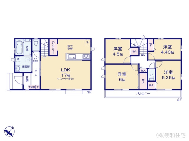東京都府中市四谷4丁目の新築戸建て 4LDK間取図 ※図面と異なる場合は現況を優先
