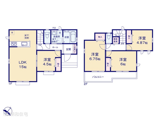 東京都府中市四谷4丁目の新築戸建て 4LDK間取図 ※図面と異なる場合は現況を優先