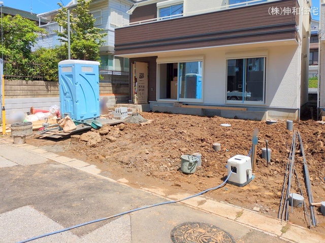 千葉県千葉市花見川区朝日ケ丘4丁目の新築戸建て外構写真 2025年5月6日撮影