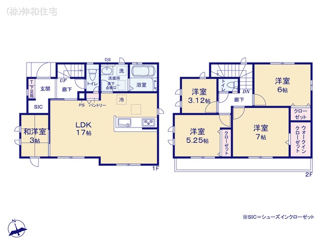 千葉県千葉市花見川区瑞穂3丁目の新築戸建て 5LDK間取図 ※図面と異なる場合は現況を優先