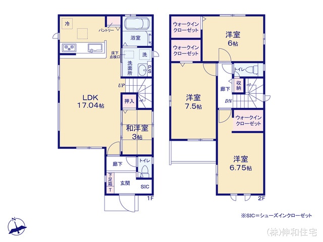千葉県千葉市花見川区瑞穂3丁目の新築戸建て 4LDK間取図 ※図面と異なる場合は現況を優先
