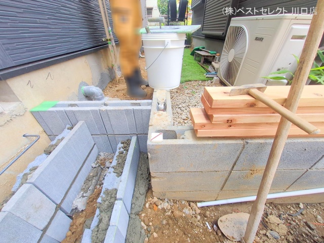 埼玉県川口市戸塚鋏町の新築戸建て外構写真 2025年8月21日撮影
