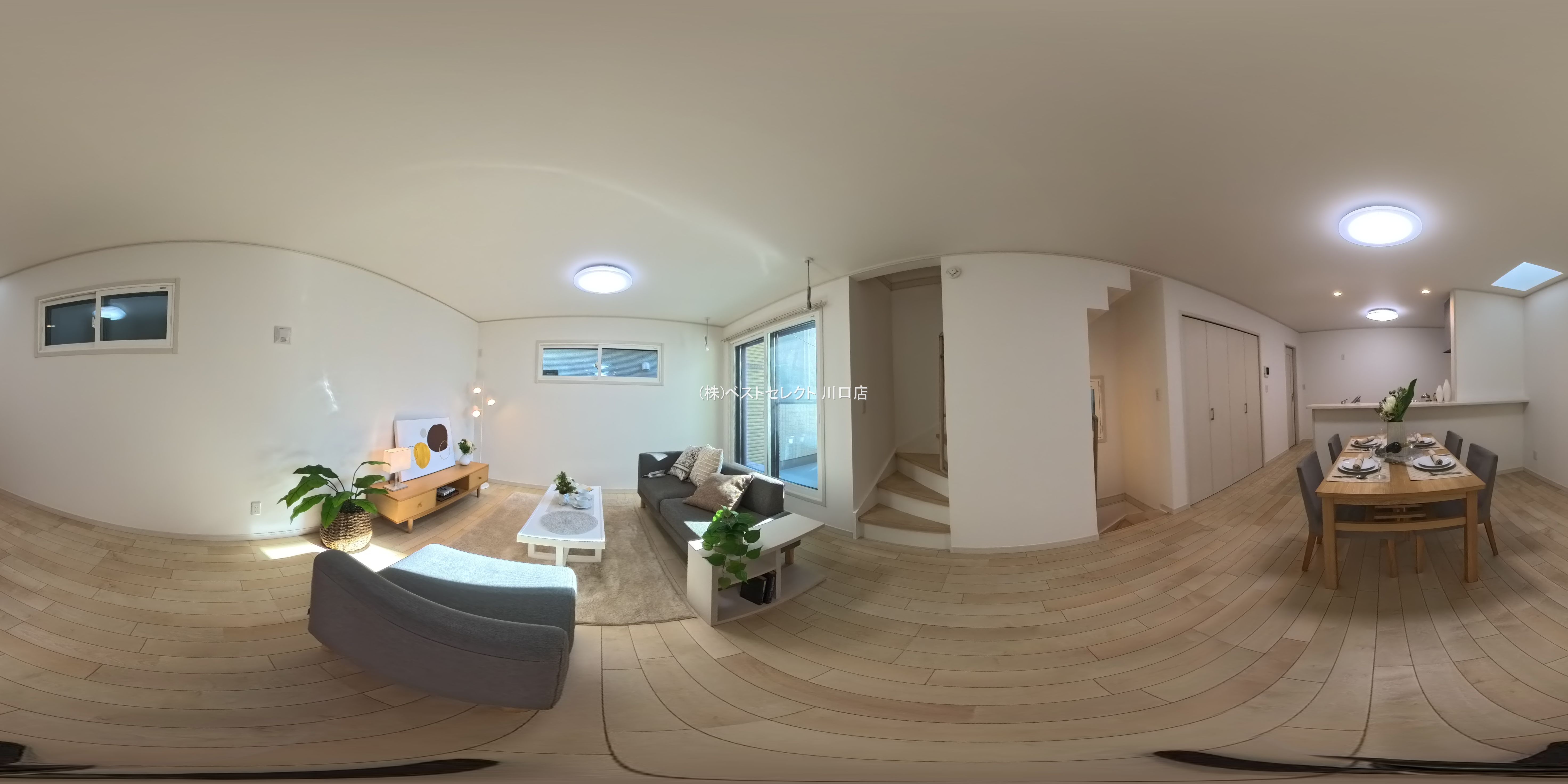 埼玉県蕨市南町３丁目の新築戸建てパノラマ（リビング）写真 2026年1月22日撮影