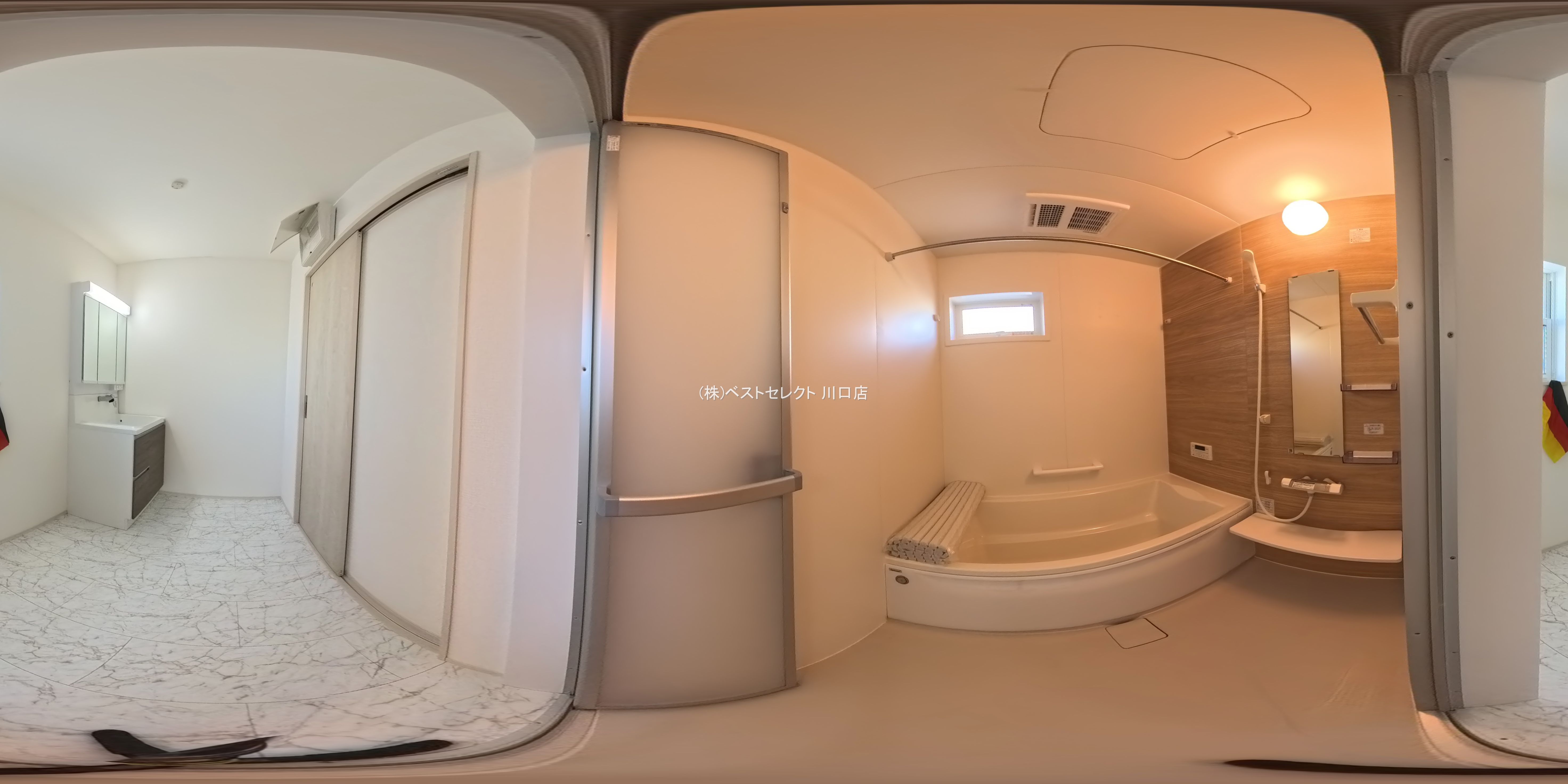 埼玉県蕨市北町２丁目の新築戸建てパノラマ（お風呂）写真 2026年2月2日撮影