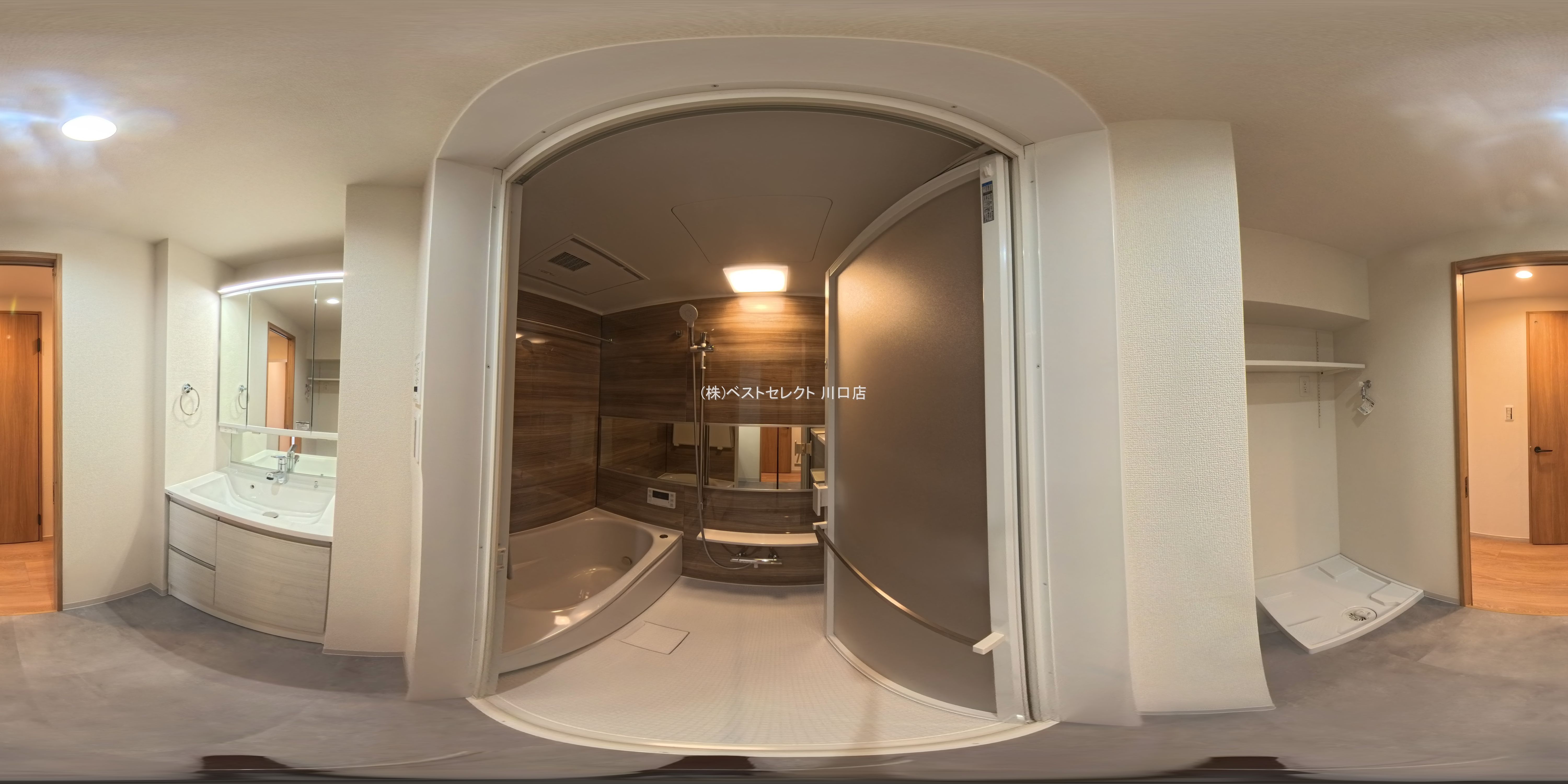 埼玉県蕨市北町５丁目のマンション『ストークマンション南浦和』パノラマ（お風呂）写真 2025年7月7日撮影