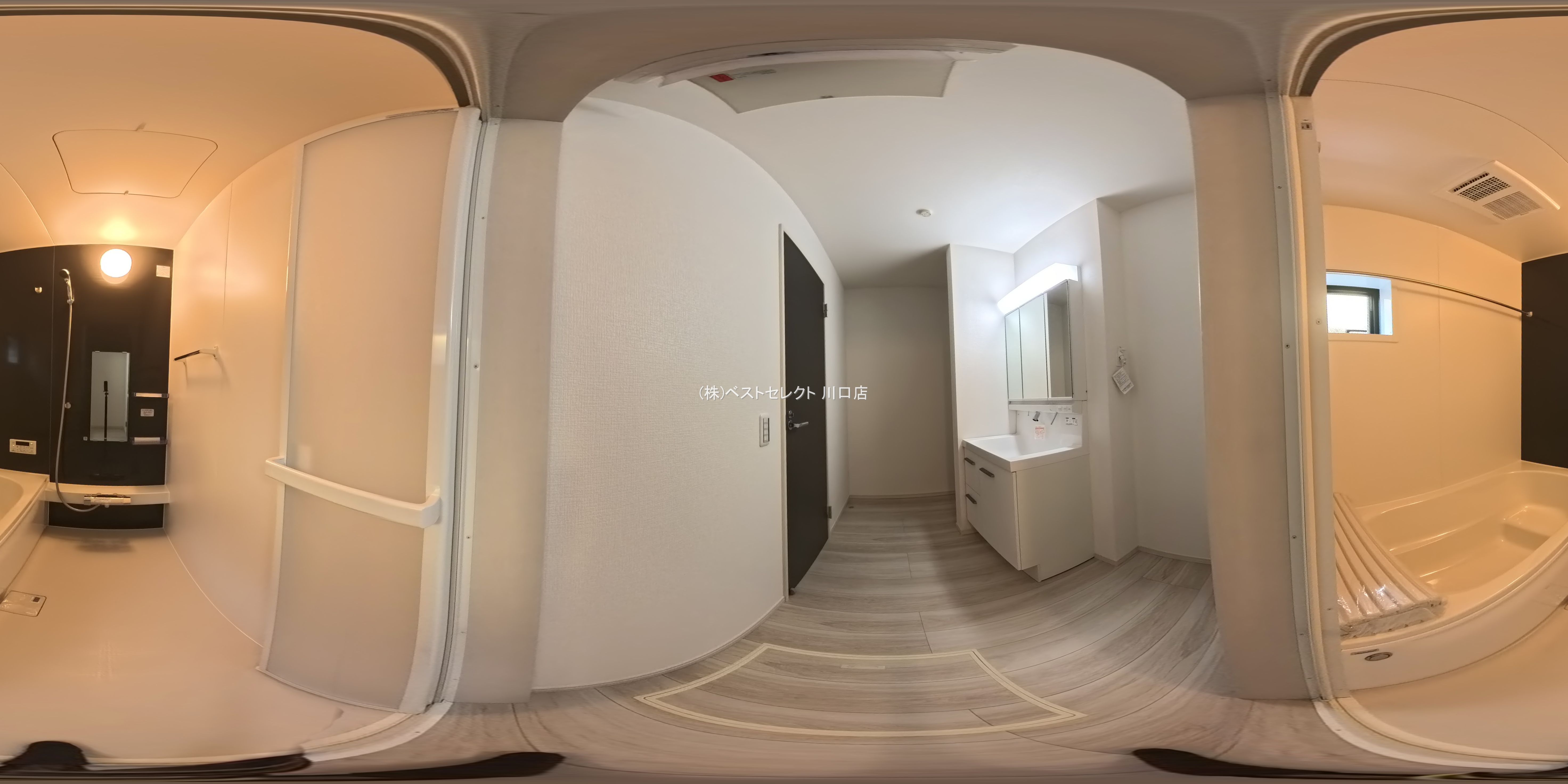 埼玉県川口市戸塚境町の新築戸建てパノラマ（お風呂）写真 2025年12月22日撮影